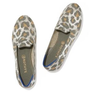 Rothy's Leopard Print Flats with Blue Accents